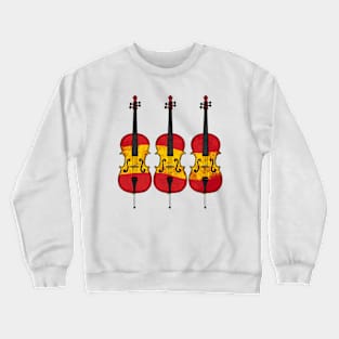 Cello Spanish Flag Cellist String Musician Spain Crewneck Sweatshirt